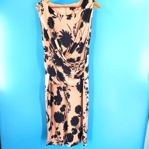 Blush pink and black front ruched dress 16